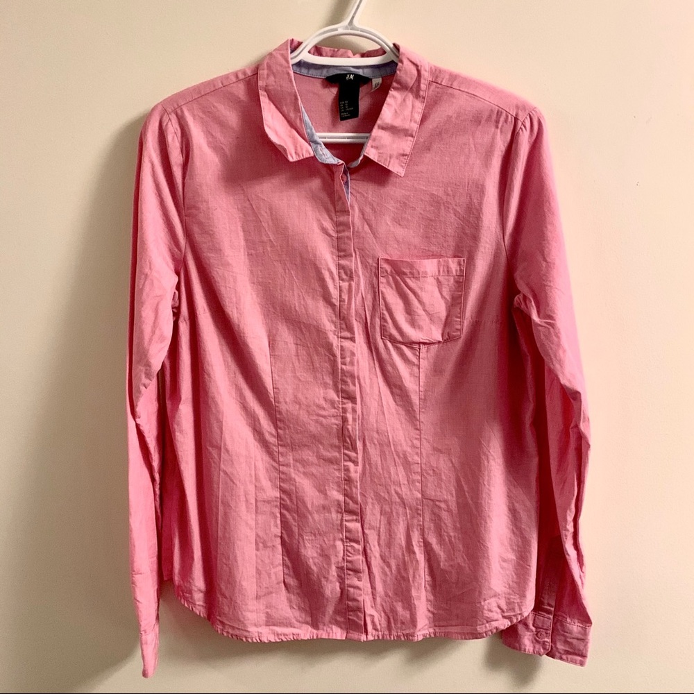 Pink boyfriend button down shirt